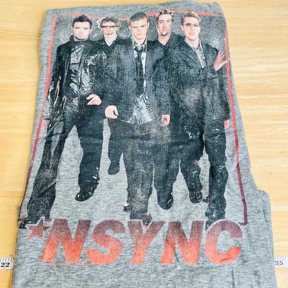 NSYNC Gray Band Members Graphic Tee Shirt Size M - Picture 1 of 3